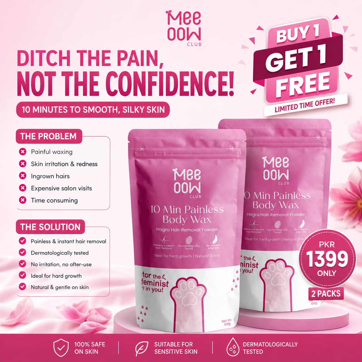 Mee Oow Hair Removal Powder (Buy 1 Get 1 Free)